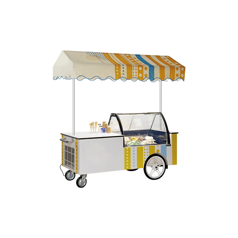 Prosky易于干燥的新颖性推送冰淇淋推车与雨伞 