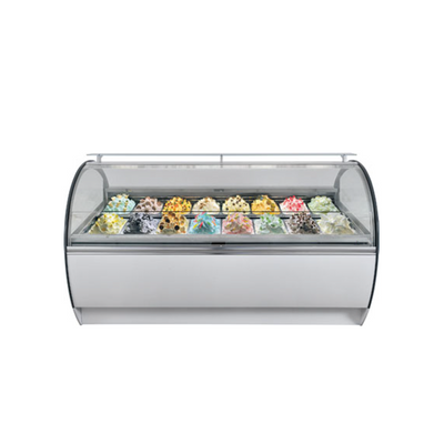 Prosky不锈钢冷却器托盘滑动玻璃冰淇淋展示盘